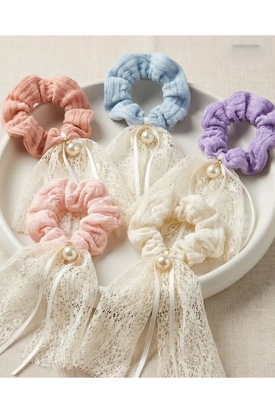 Efna Store Twill Patterned Towel Fabric with Guipure, Tulle and Pearl Detail ...