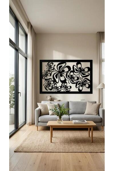 DEKORATİF LAZER KESİM METAL KELEBEK DESENLİ TABLO