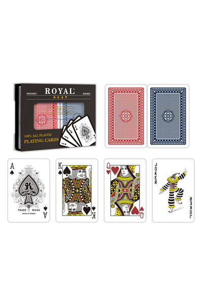 Accesorii etichetare SET 2 PACHETE DE CĂRȚI DE POKER ROYAL CANASTA DIN PLASTIC