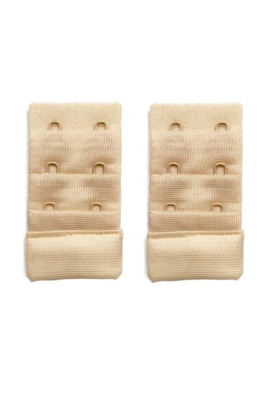 Royaleks 2 Pieces Agraf Bra Extension Hook 3 Rows / 2 Hooks Skin Color