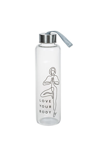 OEM Sports Water Bottle with Glass Design Featuring a Girl and Message 'Love ...