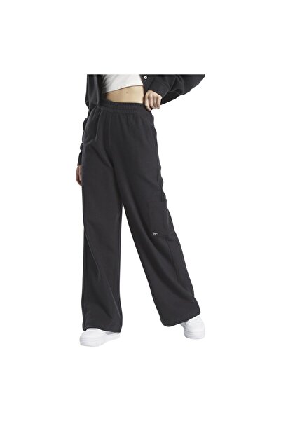 Reebok Womens Fleece Wide-Leg Sweatpants M