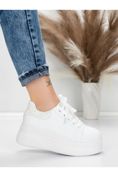 mei Pantofi Sport Dama cu Platforma 5WL118 Alb
