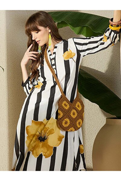 PRASHA White Printed A-Line Kurta Trousers Set