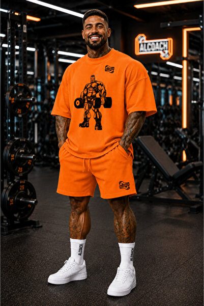 Alcoach Men's 2-Piece Bodybuilding Outfit - Polyester Sportswear, Breathable ...