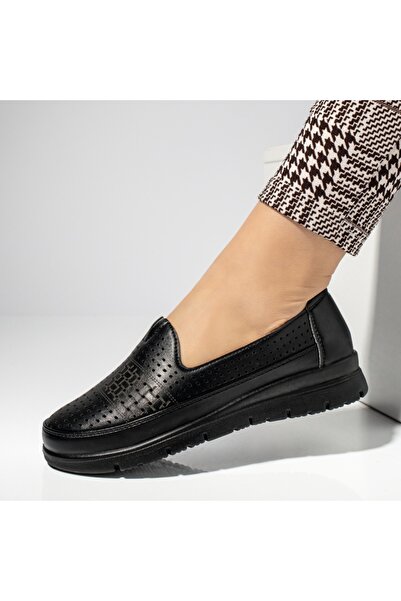 Modlet.ro Pantofi casual negri cu platformă și perforații de damă MOD14241