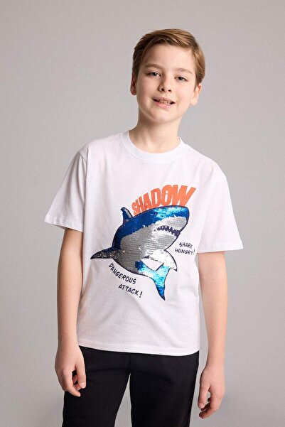DeFacto Νέο μπλουζάκι με κοντό μανίκι με στάμπα Crew Neck για αγόρια H6384A826HS