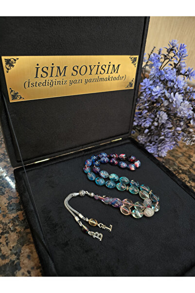 zikir tesbih premıum Ateş Kehribar Tesbih 925 ayar Gümüş Püskül , Kadife Kutu...