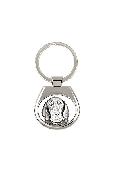 Art - Dog Coonhound Negru și Brun I - breloc cu câine, breloc cu imprimeu, pa...