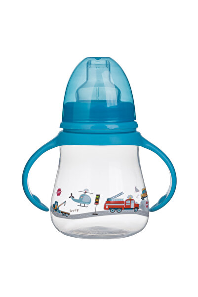 honey baby Pahar de băut din plastic albastru cu cioc și mânere 270ml