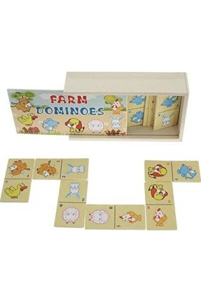 adar Domino din lemn stil rustic cu imagini de animale de companie 543485