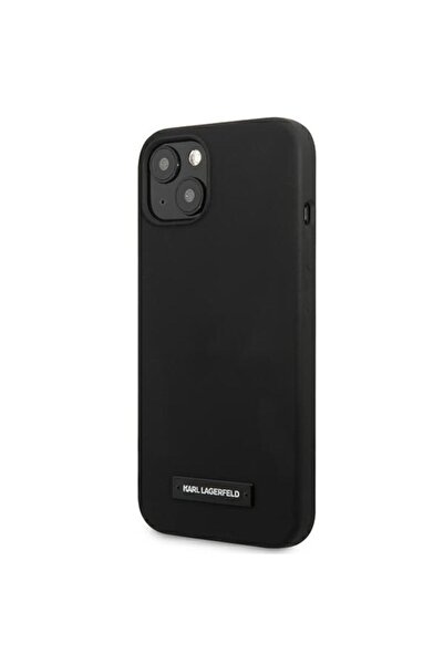 Karl Lagerfeld KLHCP13SSLMP1K Husă rigidă neagră din silicon pentru Apple iPh...