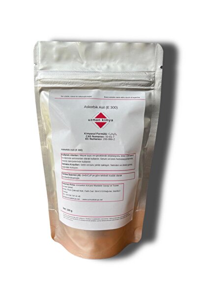 Askorbik Asit (Vitamin C) – 100 g Doypack – Gıda-Kozmetik Hammaddesi – Antioksidan / Ascorbic Acid