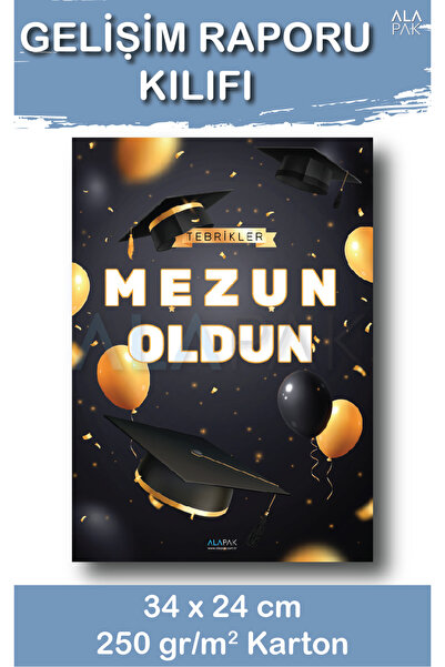 Alapak Gelişim Raporu Kılıfı - Balonlu Mezuniyet Temalı Gelişim Raporu Dosyas...