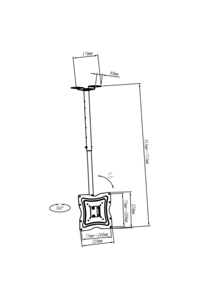 ART Suport de tavan AR-21XP 13 " - 37 "