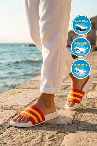 WALKWAY 8000-01 m Yellow-Red Men's Slippers