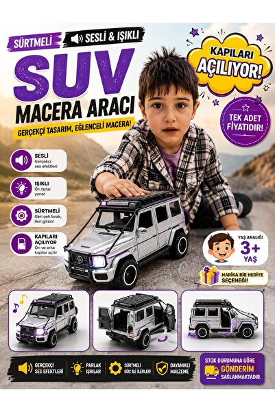 SAZE Sesli Işıklı Sürtmeli SUV Macera Aracı – Kapıları Açılan Oyuncak Jeep Ar...