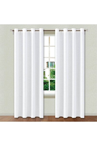 Zumzeria Perdea decorativă albă cu inele 140x260cm