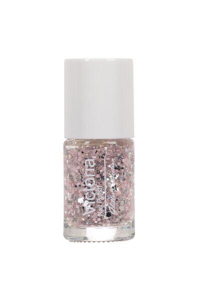 Zumzeria Long Lasting Silver Pink Glitter Nail Polish - 6ml