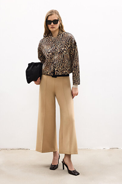 Touché Privé Leopard Printed Satin Bomber Jacket