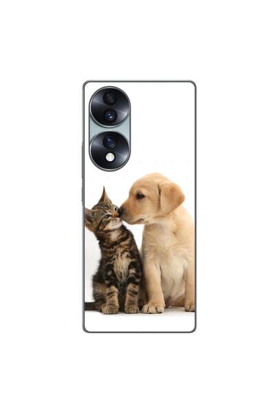 OEM Husa compatibila cu Honor 70 Silicon Gel Tpu Model Pisicuta Catelus Prieteni