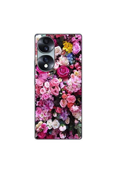 OEM Husa compatibila cu Honor 70 Silicon Gel Tpu Model Trandafiri Roz