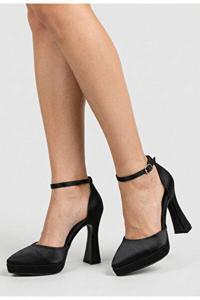 ŞAH Platform Black 10 cm Heeled Evening Dress Shoes