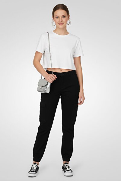 Don't Call Me Jennyfer Women Regular Fit Plain Cargo Pants, Black