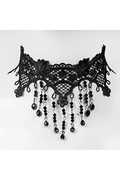 OEM Colier choker gotic de Halloween cu strasuri