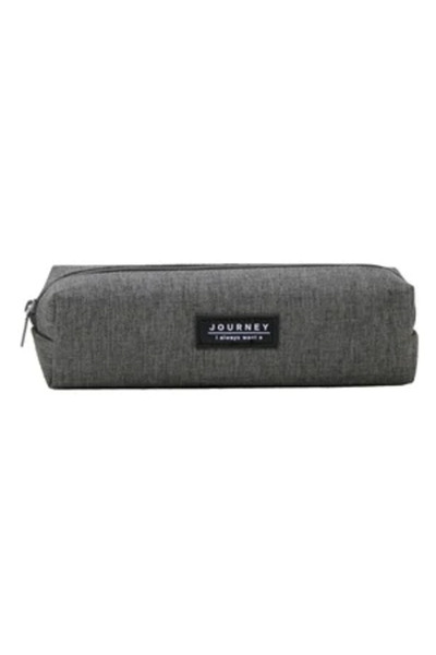 OEM Black Grey Tub Pencil Case Patch 'JOURNEY' 19x5.5x5.5cm