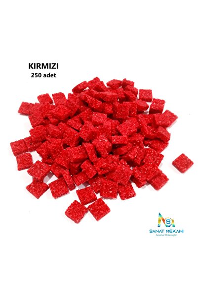 Mozaik Yapay Hobi Taşı, Yetişkin ve Çocuklar için, 250 adet ölçü (8x8x3mm)