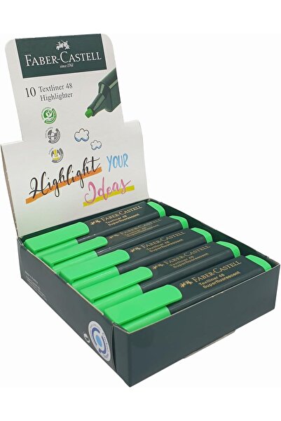 Generic Faber-Castell 48-63 Highlighter Pen - Green Color - (Pack of 10), Medium