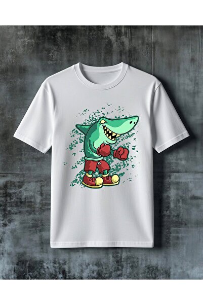 COMVİCHO Kopek Baligi Boks Printed Oversize T-Shirt