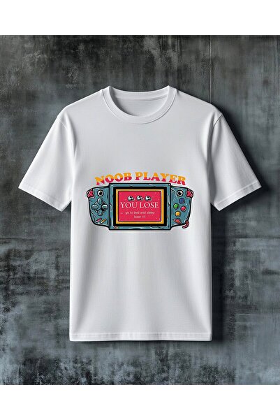 COMVİCHO Noob Player You Lose Printed Oversize T-Shirt