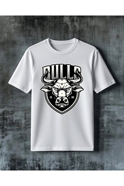 COMVİCHO Bulls Logo Printed Oversize T-Shirt