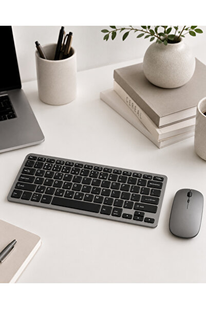 Lisinya Kablosuz Bluetooth Klavye Mouse Seti Şarjlı Tablet Laptop Uyumlu -