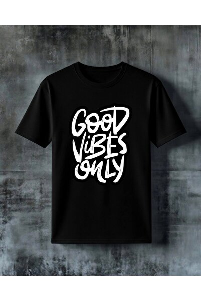 COMVİCHO Good Vibes Only Graffiti Printed Oversize T-Shirt