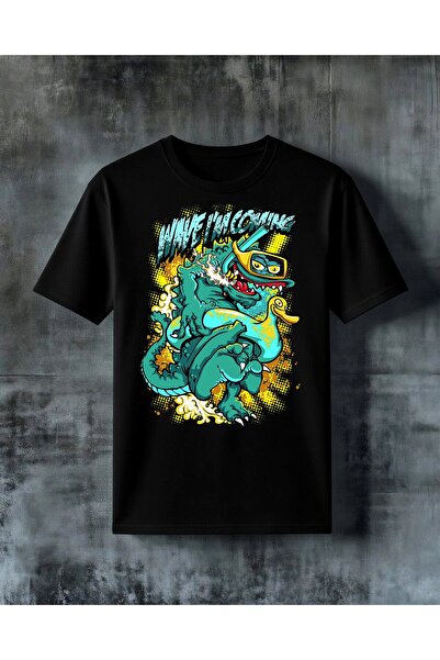 COMVİCHO Graffiti Art Live Monster Printed Oversize T-Shirt