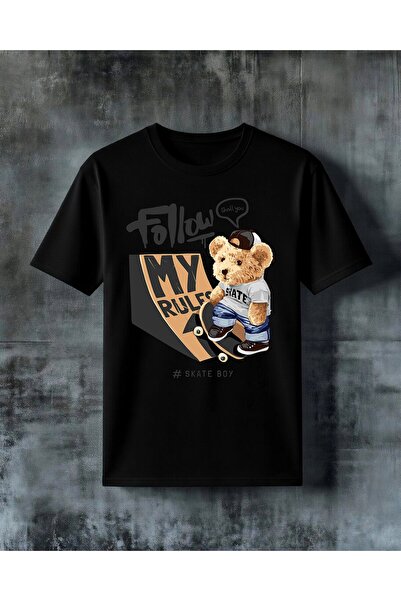 COMVİCHO Follow My Rules Skate Boy Printed Oversize T-Shirt