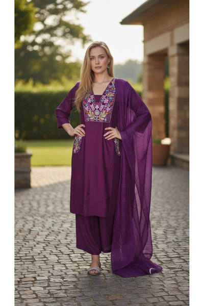 Generic Women's Salwar Kameez with Dupatta, Indian Pakistani Ethnic Wear, FUL...