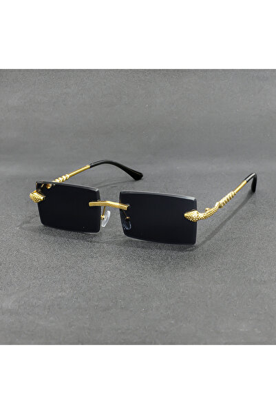 Choice4 A Rimless Rectangle Sunglasses Men Metal Gradient Gray Lens Big Frame...