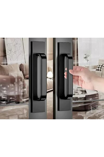 Choice مقبض زجاجي أسود بكأس شفط - مقبض سحب عالمي بدون حفر للأبواب المنزلقة وا...