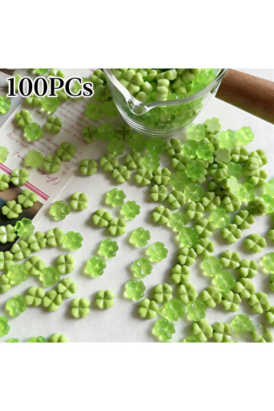 Choice 100PCs 100PCs Mini Green Transparent Four-leaf Clover Accessories Card...
