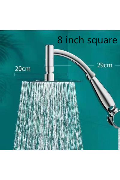 Choice 8inch-Square High Pressure Rainfall Shower Head Stainless Steel Square...
