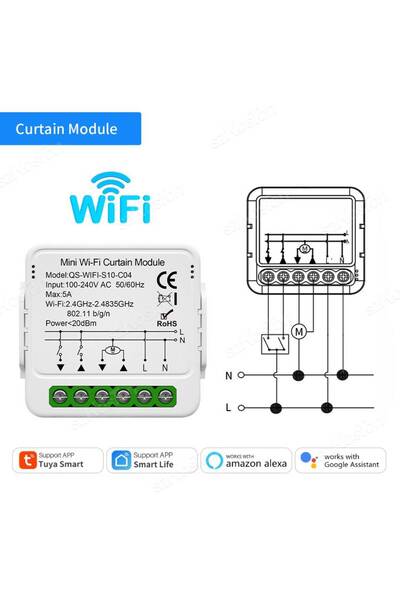 Choice WiFi Tuya Smart Curtain Switch Module Electric Roller Shutter Blind Mo...