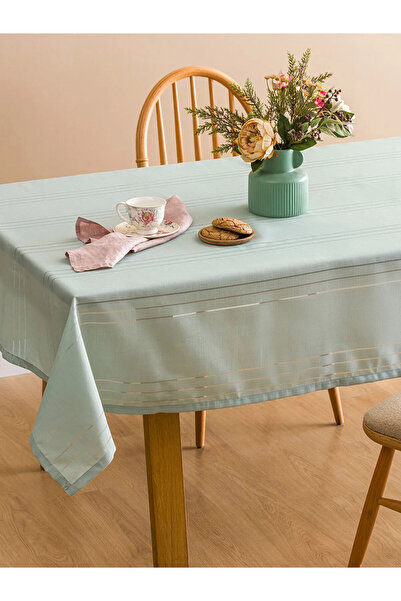 LC Waikiki Lcw Home Green Line Embroidered Tablecloth 150X220 cm