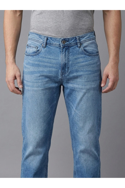 Finelook Men’s Relaxed Straight Fit Jeans – Vintage Distressed Denim – Everyd...