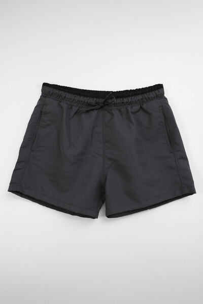 MARKAPIA Men's Flat Pocket Mesh Anthracite Swim Shorts