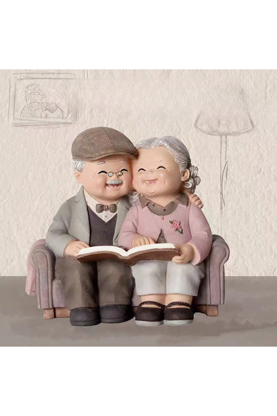 Choice5 read a book Creative Old Man Old Lady Decorations Cakes Home Decor Li...