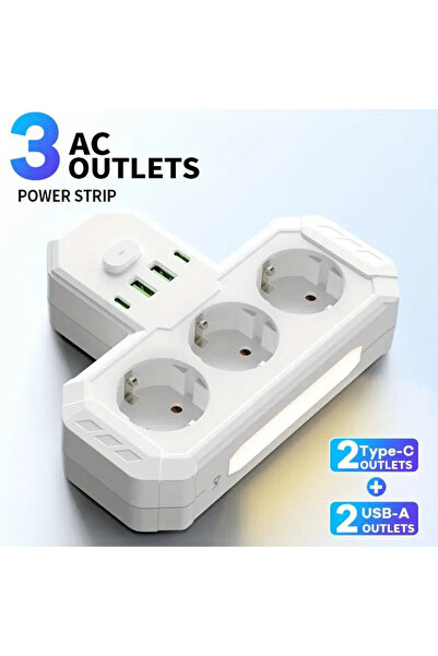 Choice3 AS PIC SHOW EU Plug Outlet 4 Sockets Multitap Wall Power Strip Electr...
